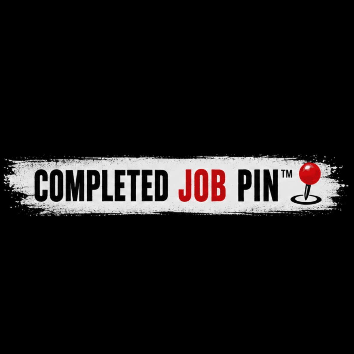 Official Completed Job Pin™ watermark banner on a black square background.
